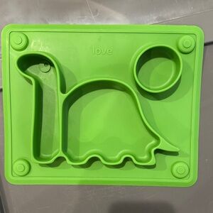 Love Green Dinosaur Kids Plate